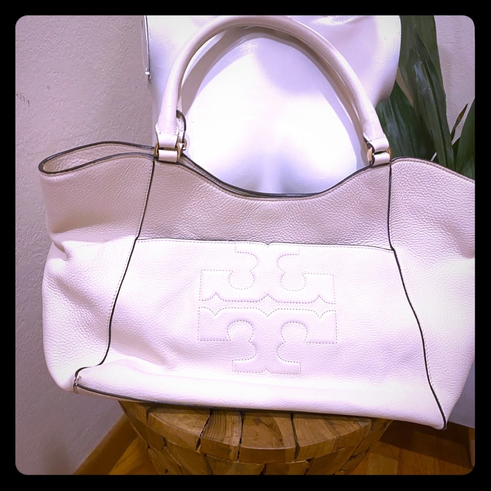 White summer Tory Burch top handle